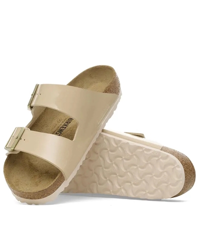 Arizona Birko-Flor Patent Sandal - Patent Sand - Birkenstock